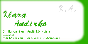 klara andirko business card